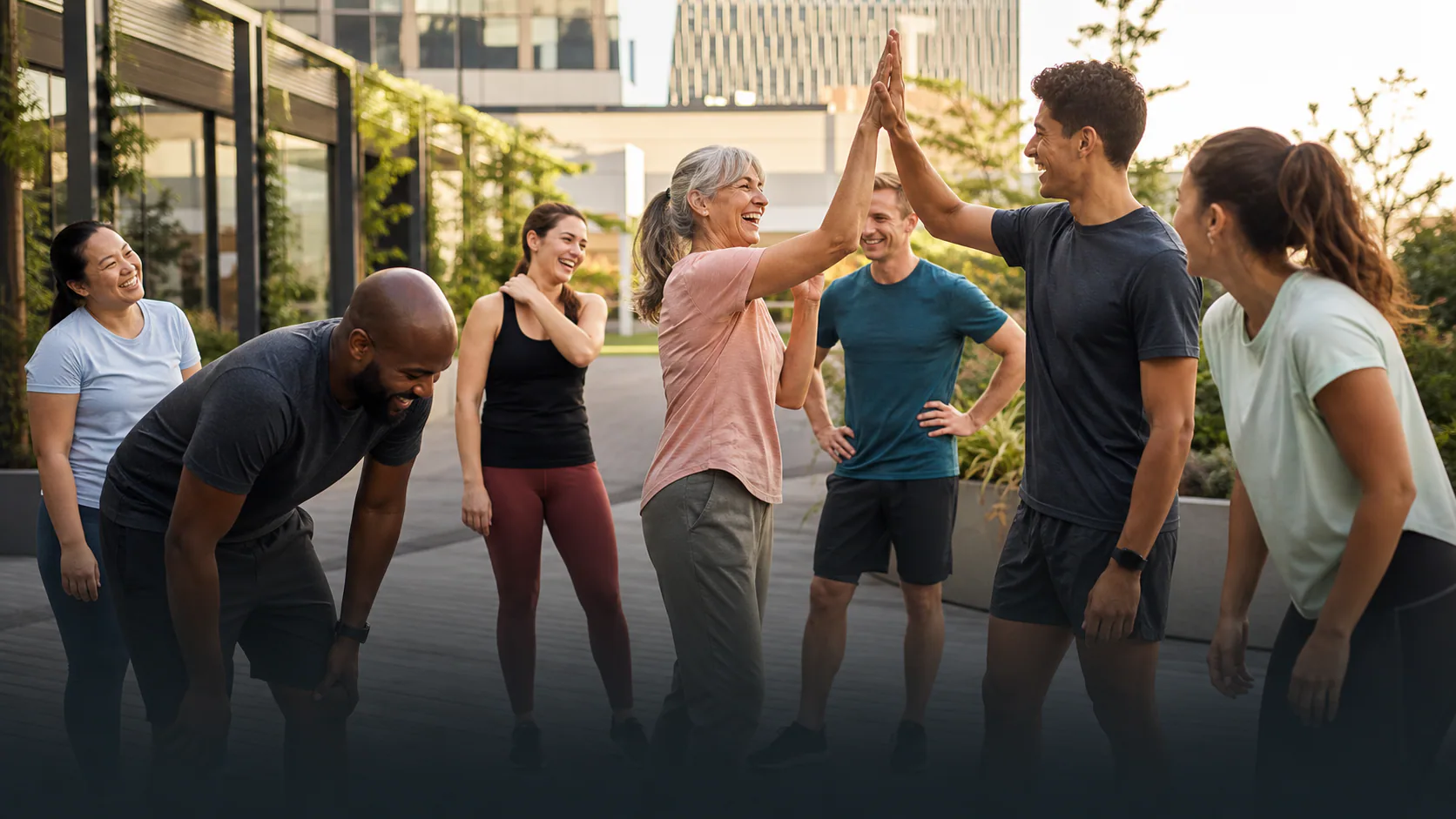 A diverse team experiences an activating healthcare offer in the company
