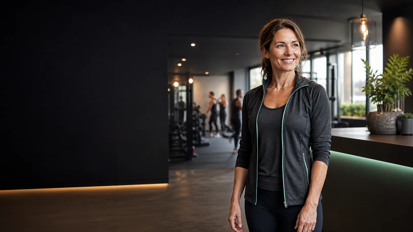 Un amable propietario del estudio da la bienvenida a nuevos huéspedes a su ubicación de fitness moderna